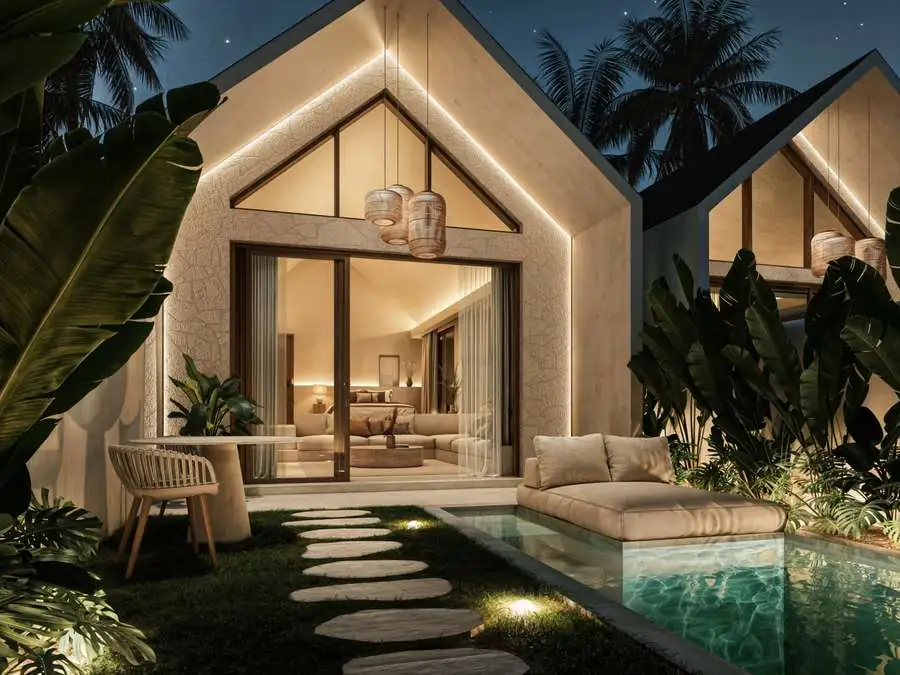 The villa at night (render)